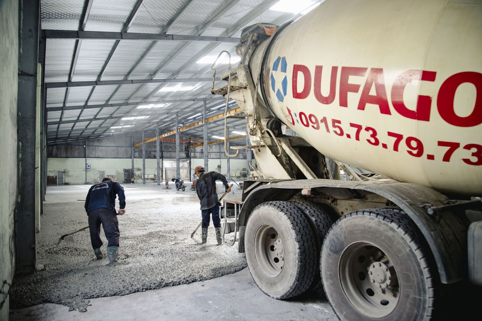 Dufago cung cấp bê tông nền nhà xưởng KCN Hòa Khánh